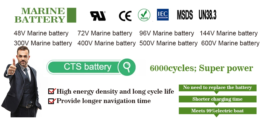 Cts 530V230ah 120kwh Lithium Battery with DC Fast Charge for Electric Boat Marine